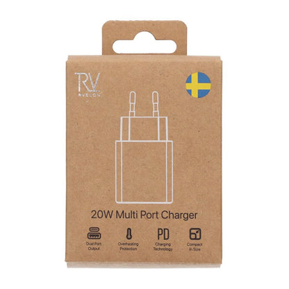 Rvelon Snabbladdare USB-A & USB-C 20W image 4