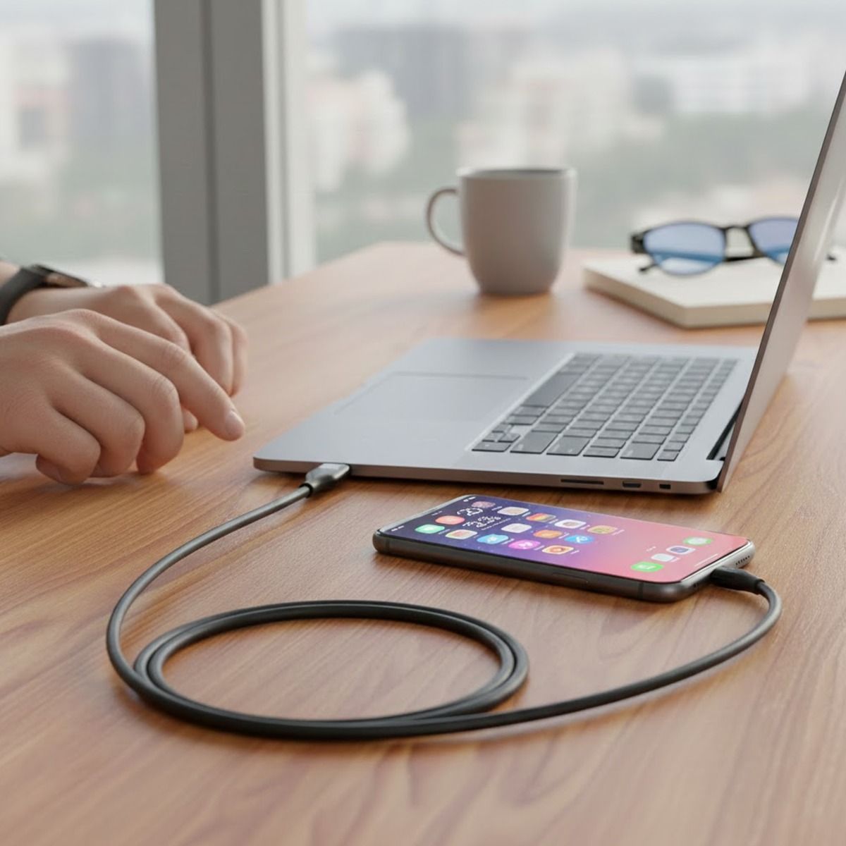 Rvelon USB-A till USB-C Kabel 1m image 5