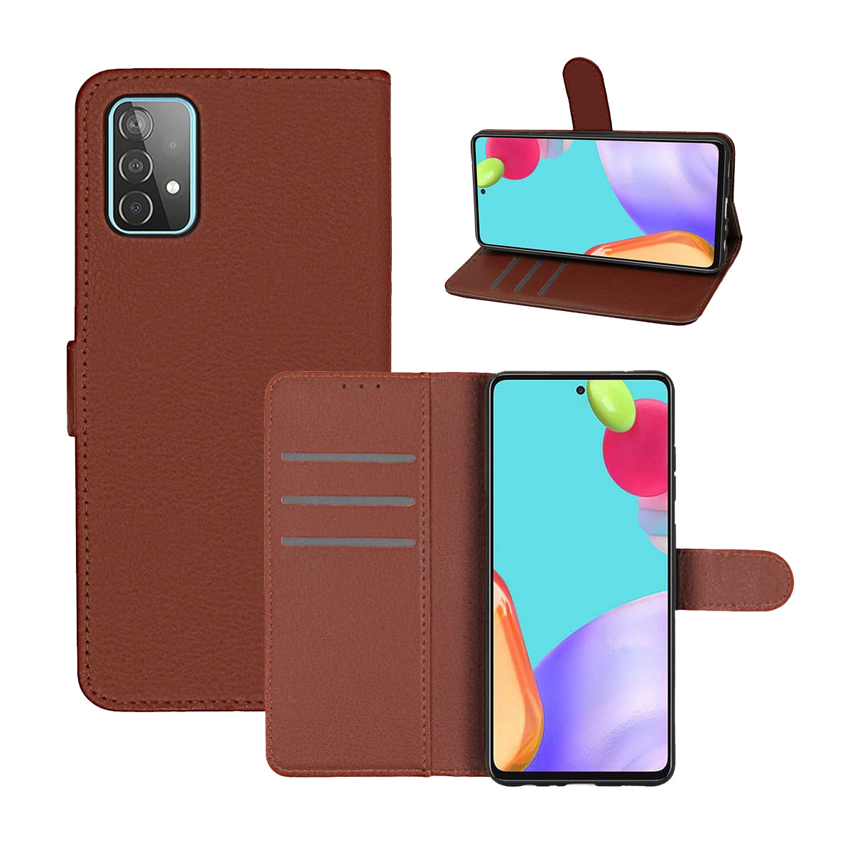 Samsung Galaxy A72 5G Plånboksfodral med Stativ - Brun image 4