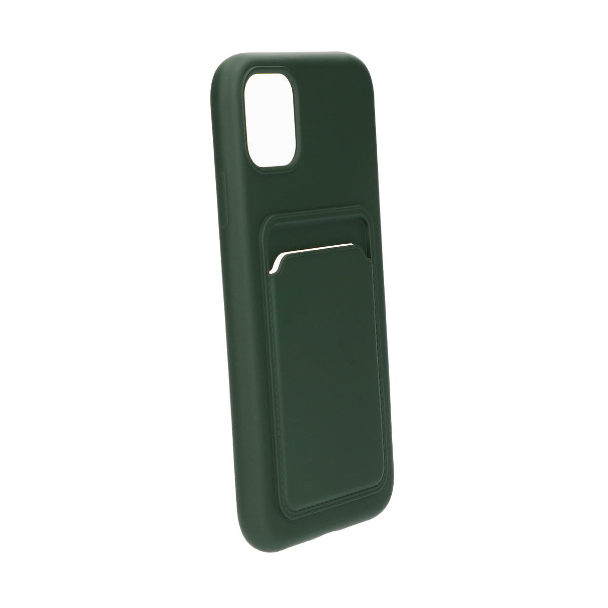 iPhone 11 Silikonskal med Korthållare - Militärgrön image 4