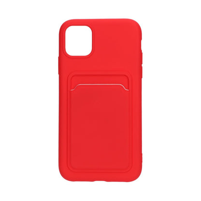 iPhone 11 Silikonskal med Korthållare - Röd image 1