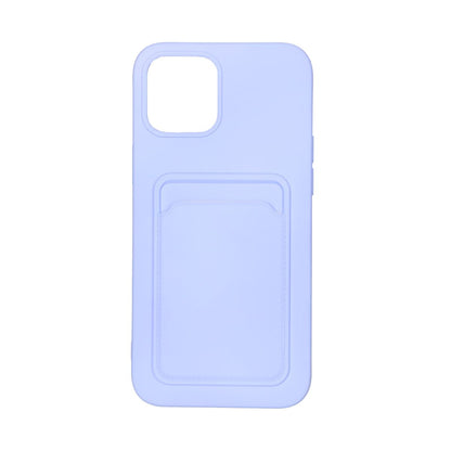iPhone 12 Pro Max Silikonskal med Korthållare - Lila image 1