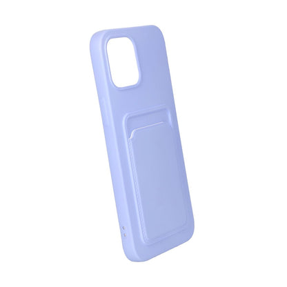 iPhone 12 Pro Max Silikonskal med Korthållare - Lila image 3