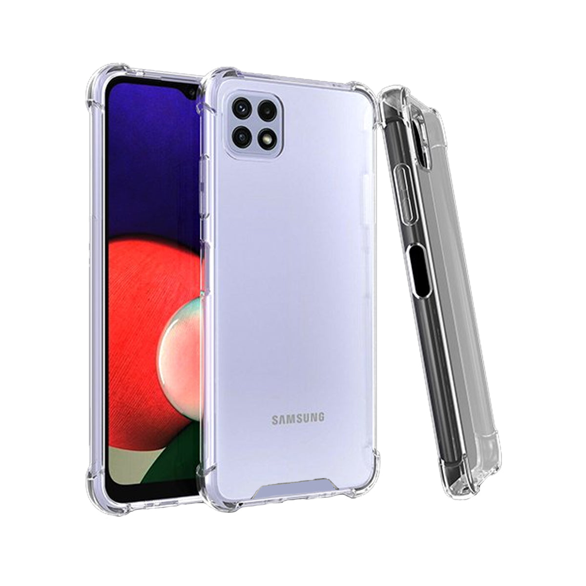 Stöttåligt Skal med Kameraskydd Samsung Galaxy A22 5G - Transparent image 4