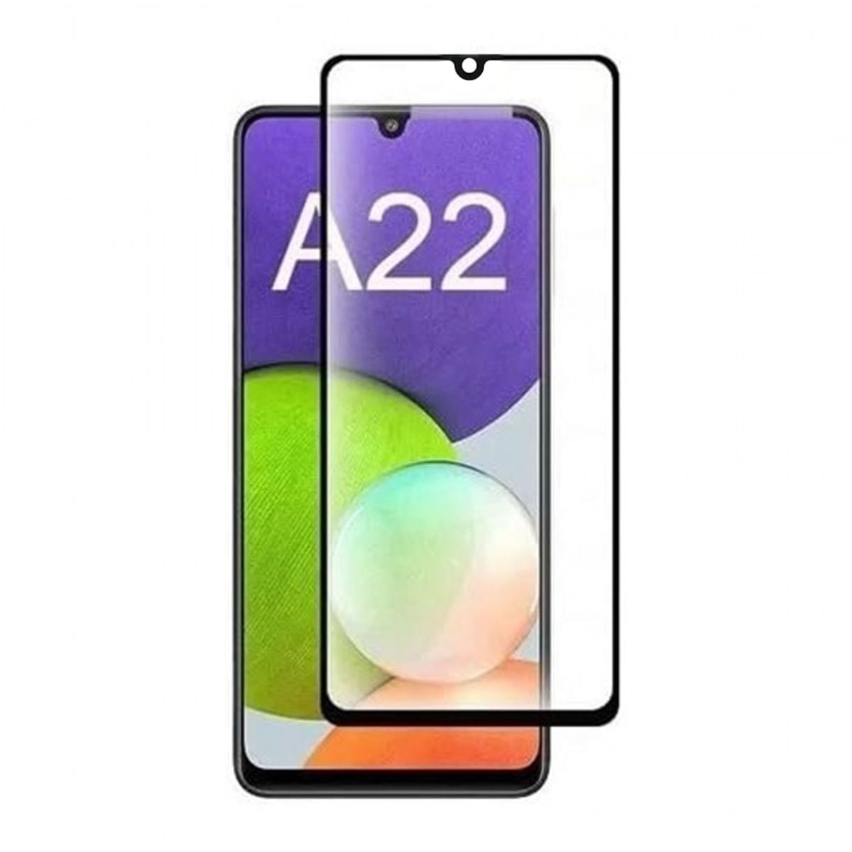 Skärmskydd Samsung Galaxy A22 4G - 3D Härdat Glas Svart image 1