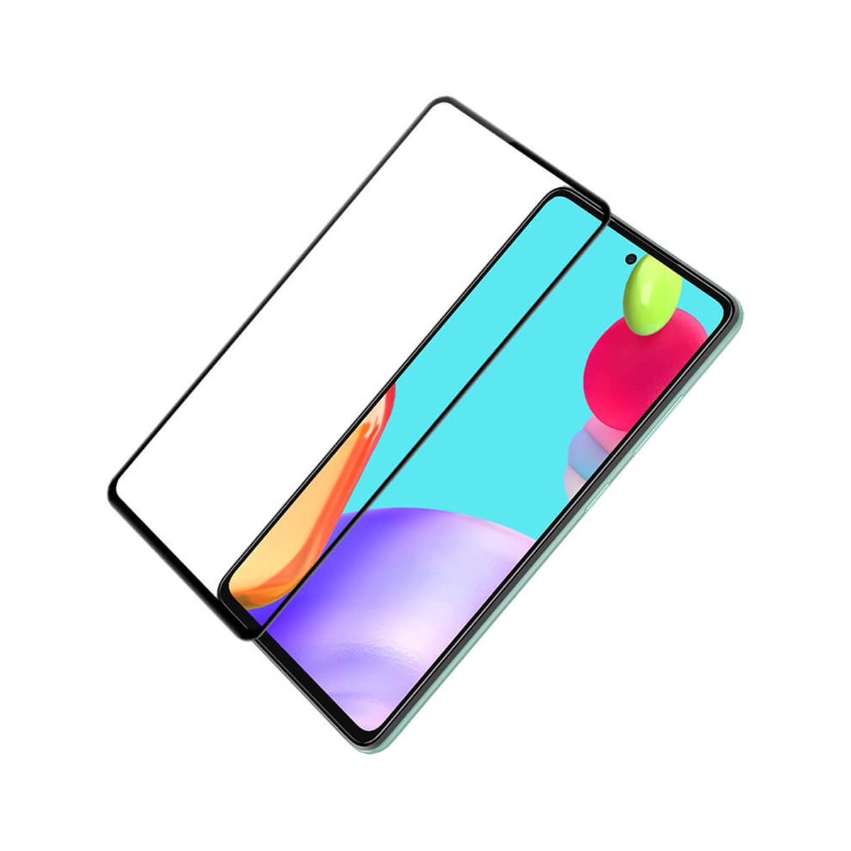 Skärmskydd Samsung A52s - 3D Härdat Glas Svart image 6