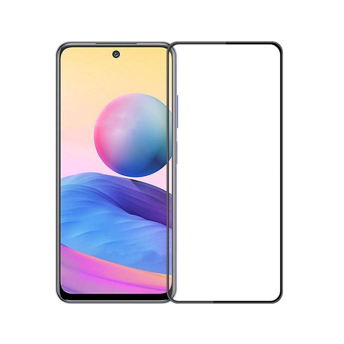 Skärmskydd Xiaomi Redmi Note 10 5G - 3D Härdat Glas Svart image 1