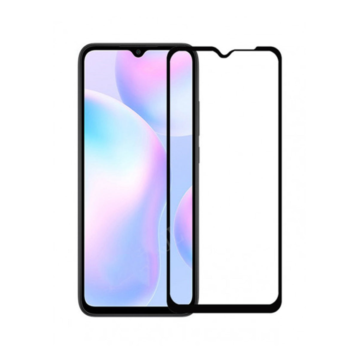 Skärmskydd Xiaomi Redmi 9A - 3D Härdat Glas Svart (bulk) image 1