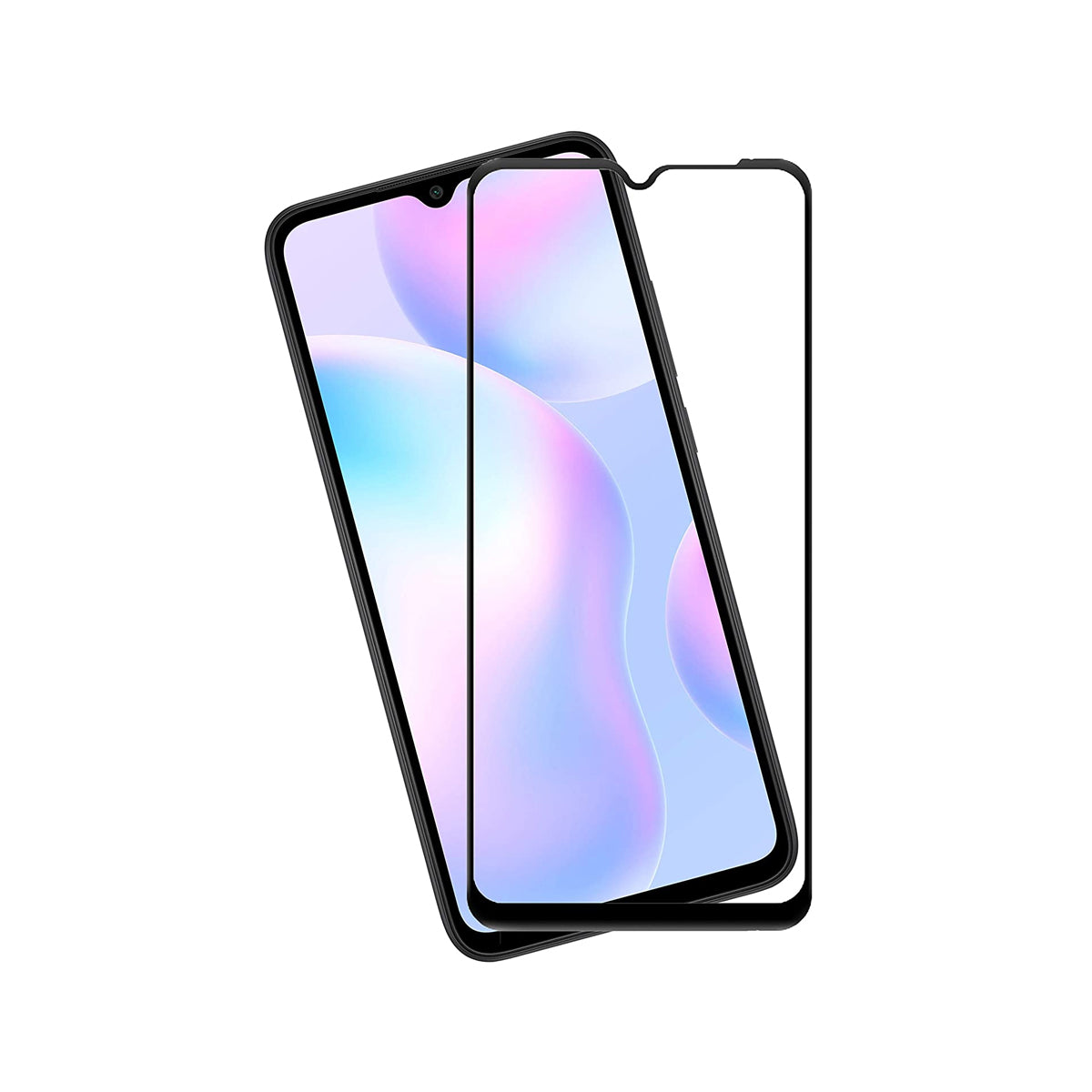 Skärmskydd Xiaomi Redmi 9A - 3D Härdat Glas Svart (bulk) image 2