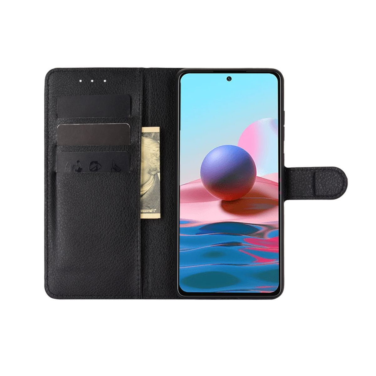Xiaomi Redmi Note 10 5G Plånboksfodral med Stativ - Svart image 3