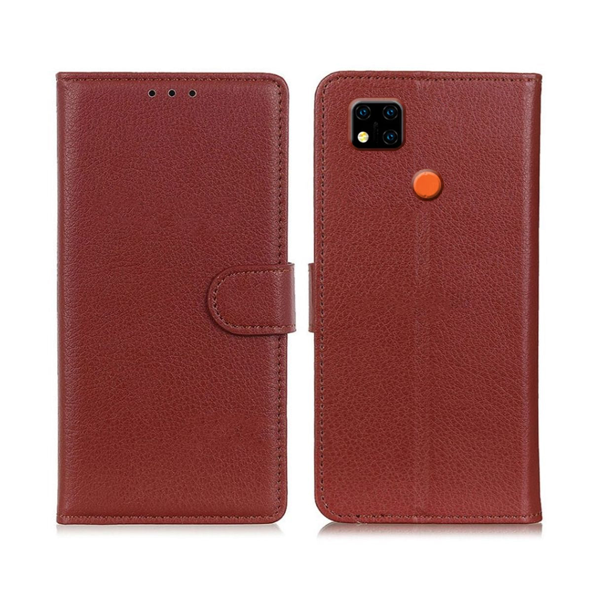 Xiaomi Redmi 9C Plånboksfodral med Stativ - Brun image 1