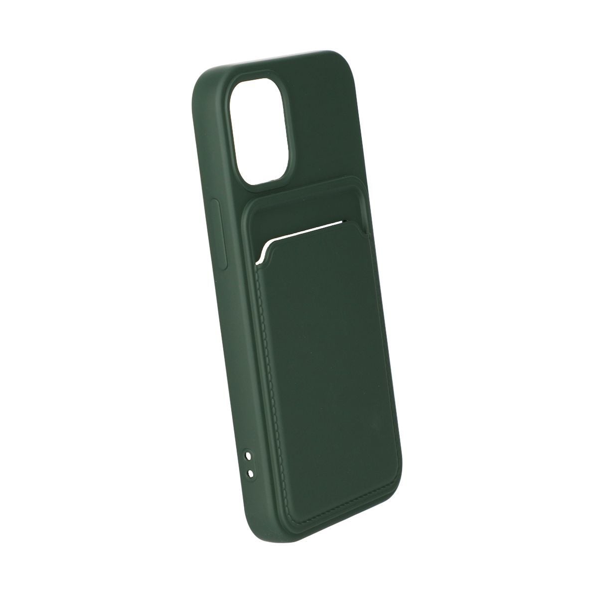 iPhone 13 Mini Silikonskal med Korthållare - Militärgrön image 3