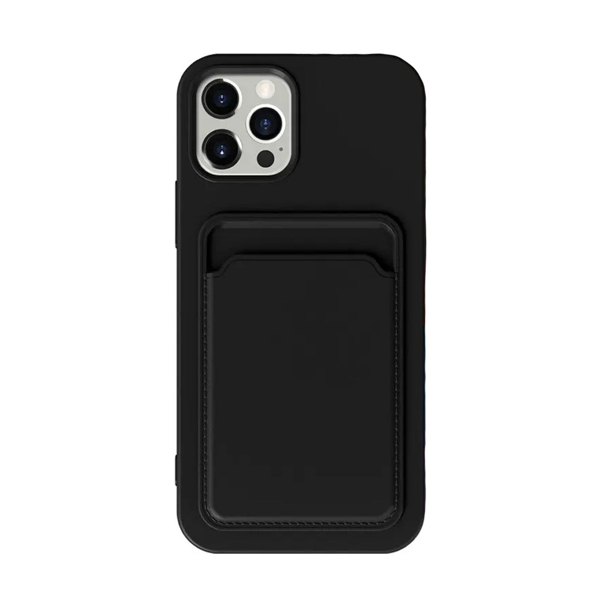 iPhone 13 Silikonskal med Korthållare - Svart image 3