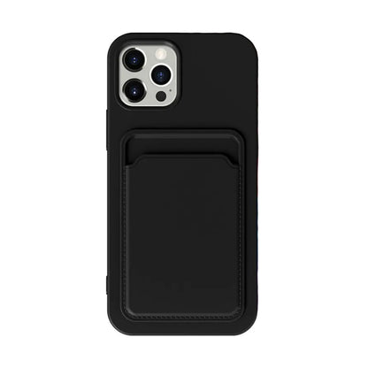 iPhone 13 Silikonskal med Korthållare - Svart image 3