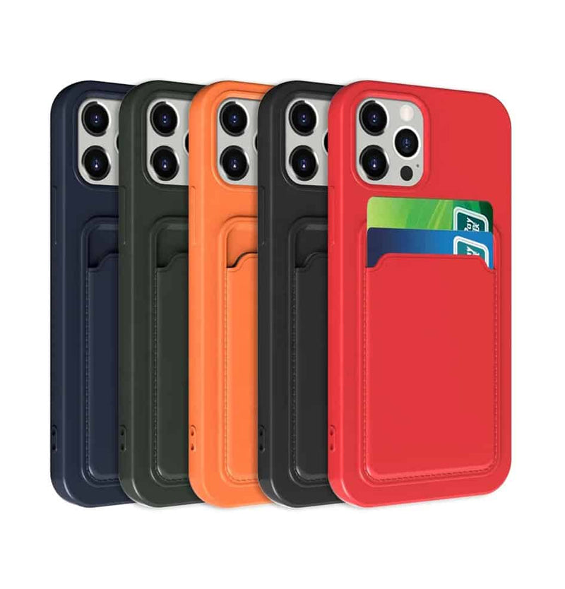 iPhone 13 Silikonskal med Korthållare - Svart image 4