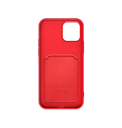 iPhone 13 Pro Silikonskal med Korthållare - Röd image 4