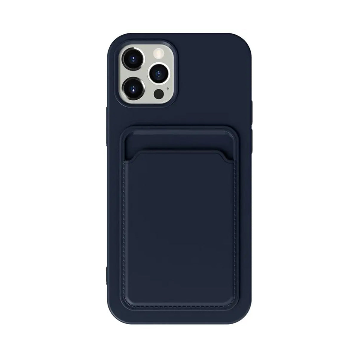 iPhone 13 Pro Max Silikonskal med Korthållare - Blå image 2