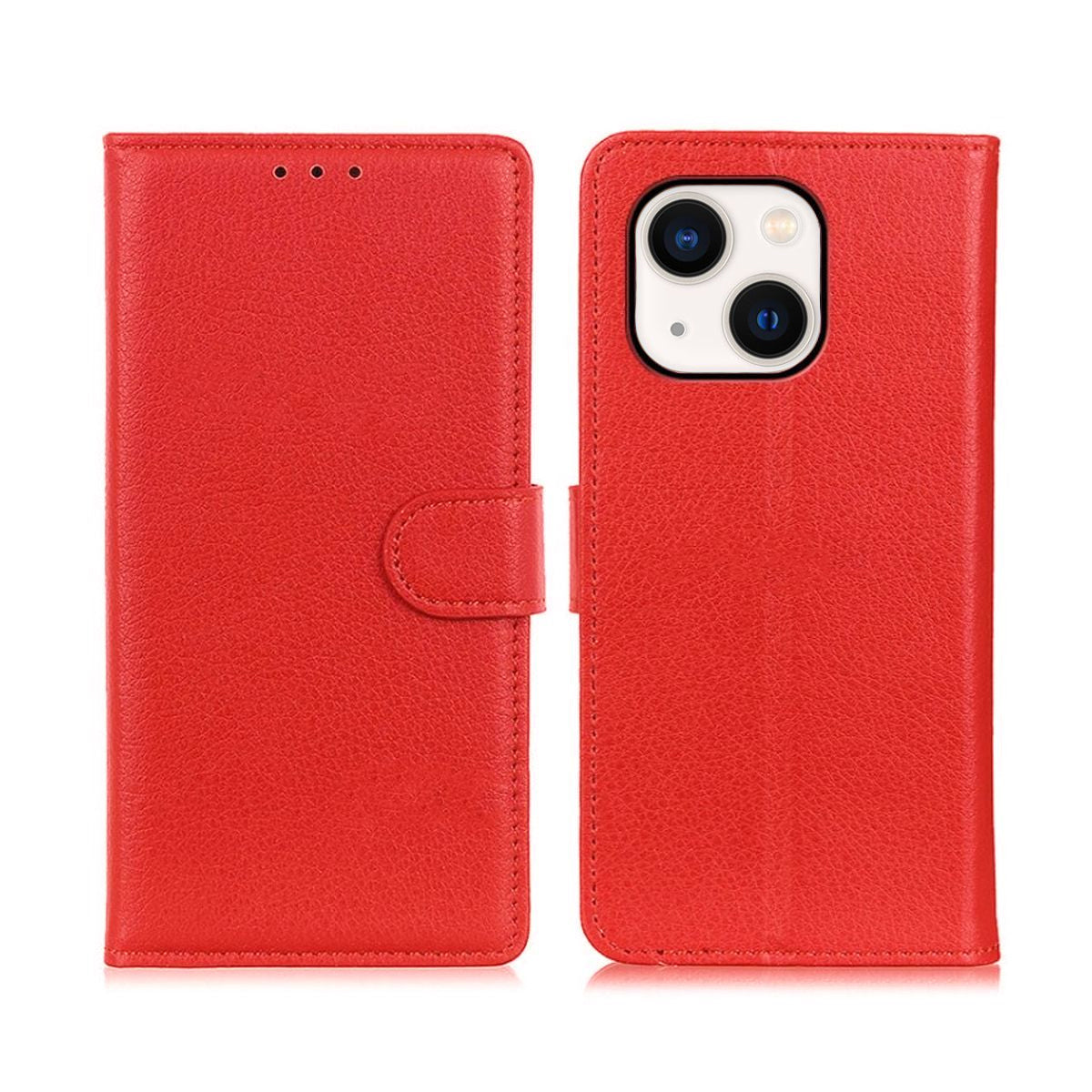 iPhone 13 Mini Plånboksfodral med Stativ - Röd image 1