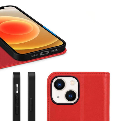 iPhone 13 Plånboksfodral Läder Rvelon - Röd image 5
