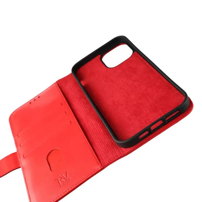 iPhone 12 Pro Max Plånboksfodral Läder Rvelon - Röd image 2