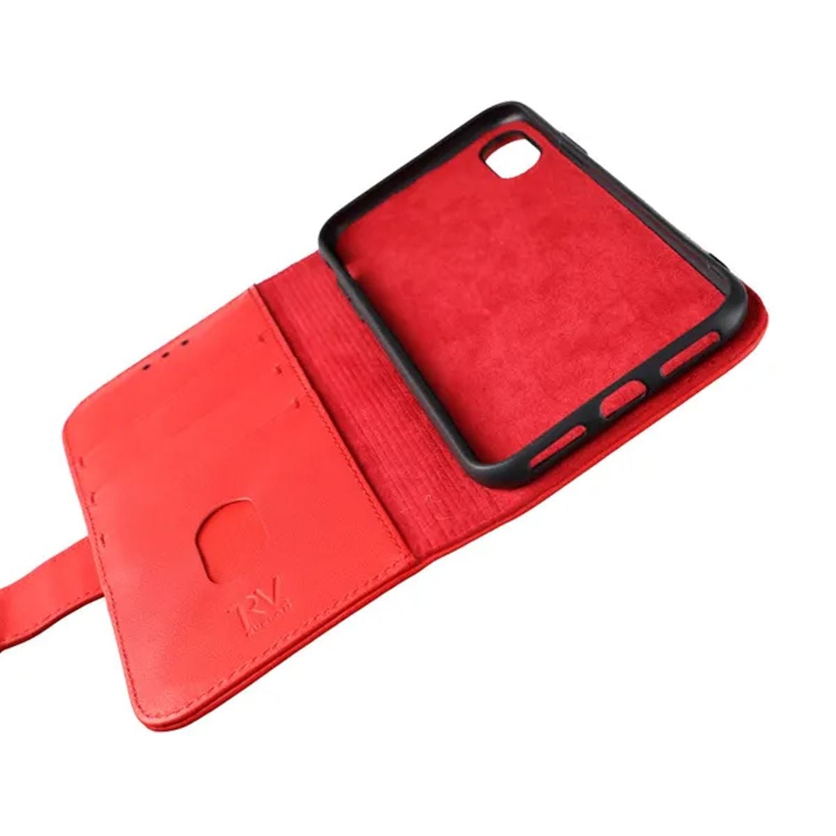 iPhone X/XS Plånboksfodral Läder Rvelon - Röd image 2