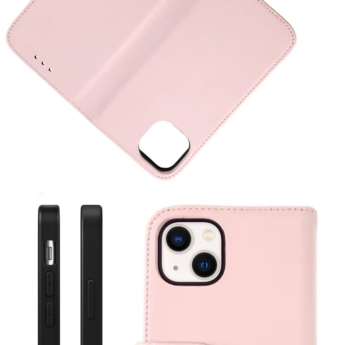 iPhone 13 Plånboksfodral Läder Rvelon - Rosa image 5