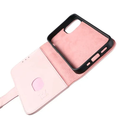 iPhone 13 Mini Plånboksfodral Läder Rvelon - Rosa image 2