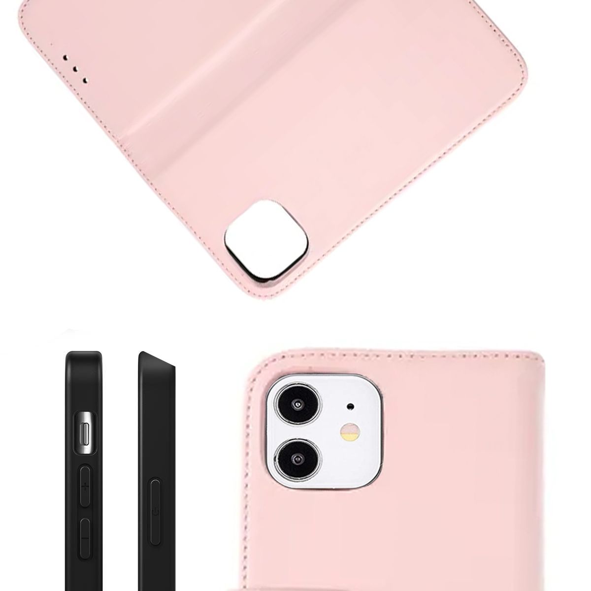 iPhone 12 Mini Plånboksfodral Läder Rvelon - Rosa image 5