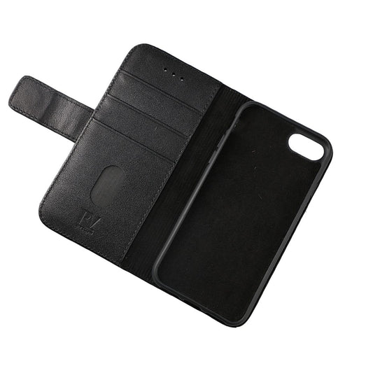 iPhone 7/8/SE 2020 Plånboksfodral Genuint Läder RV - Svart image 3