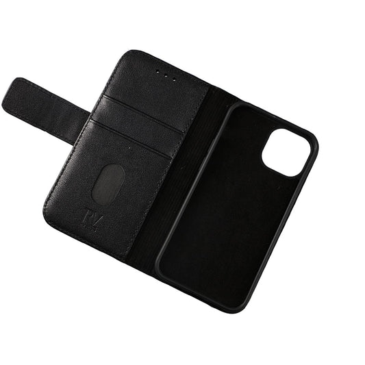 iPhone 13 Mini Plånboksfodral Läder Rvelon - Svart image 3
