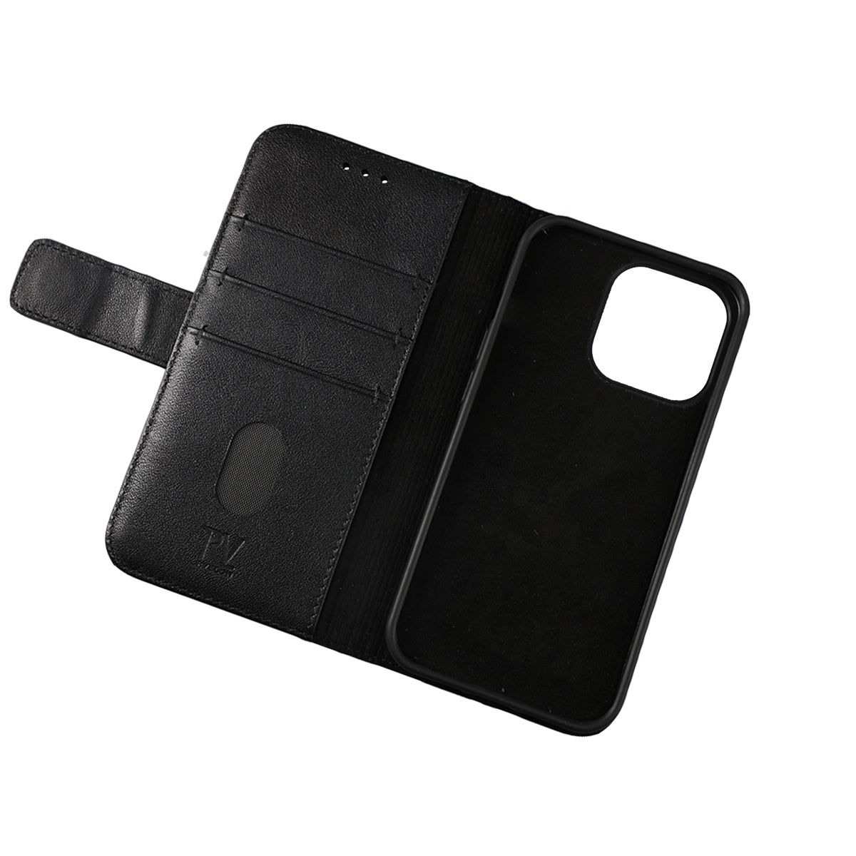 iPhone 13 Pro Max Plånboksfodral Läder Rvelon - Svart image 3