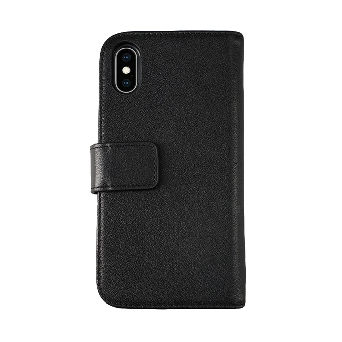 iPhone X/XS Plånboksfodral Läder Rvelon - Svart image 1