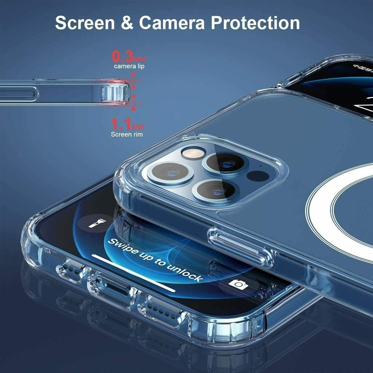 Stöttåligt MagSafe Skal iPhone 11 Pro - Transparent image 3