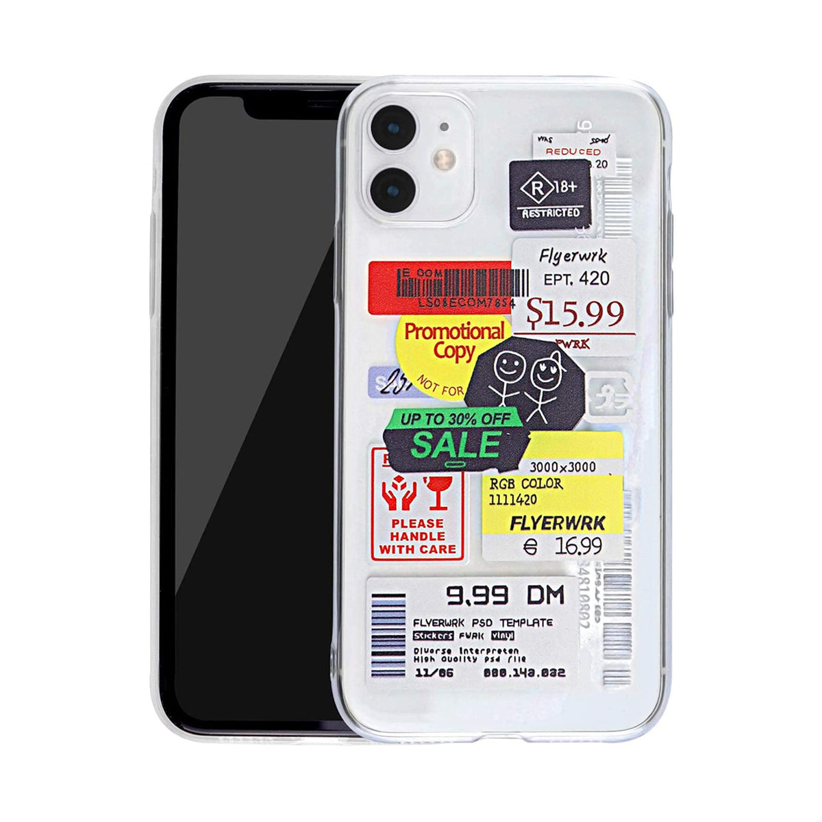 Stöttåligt Mobilskal iPhone 12 Mini - Fashion Prisetiketter image 1