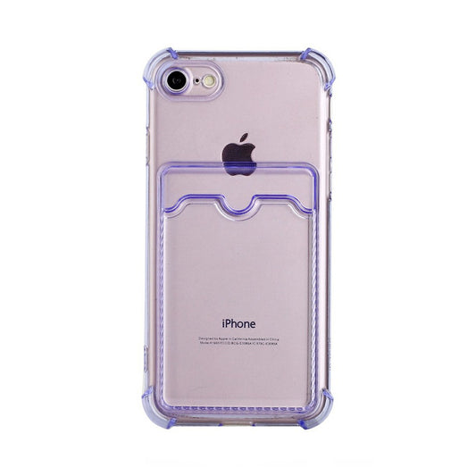 iPhone 7/8/SE (2020/2022) Stöttåligt Skal med Korthållare - Lila image 1
