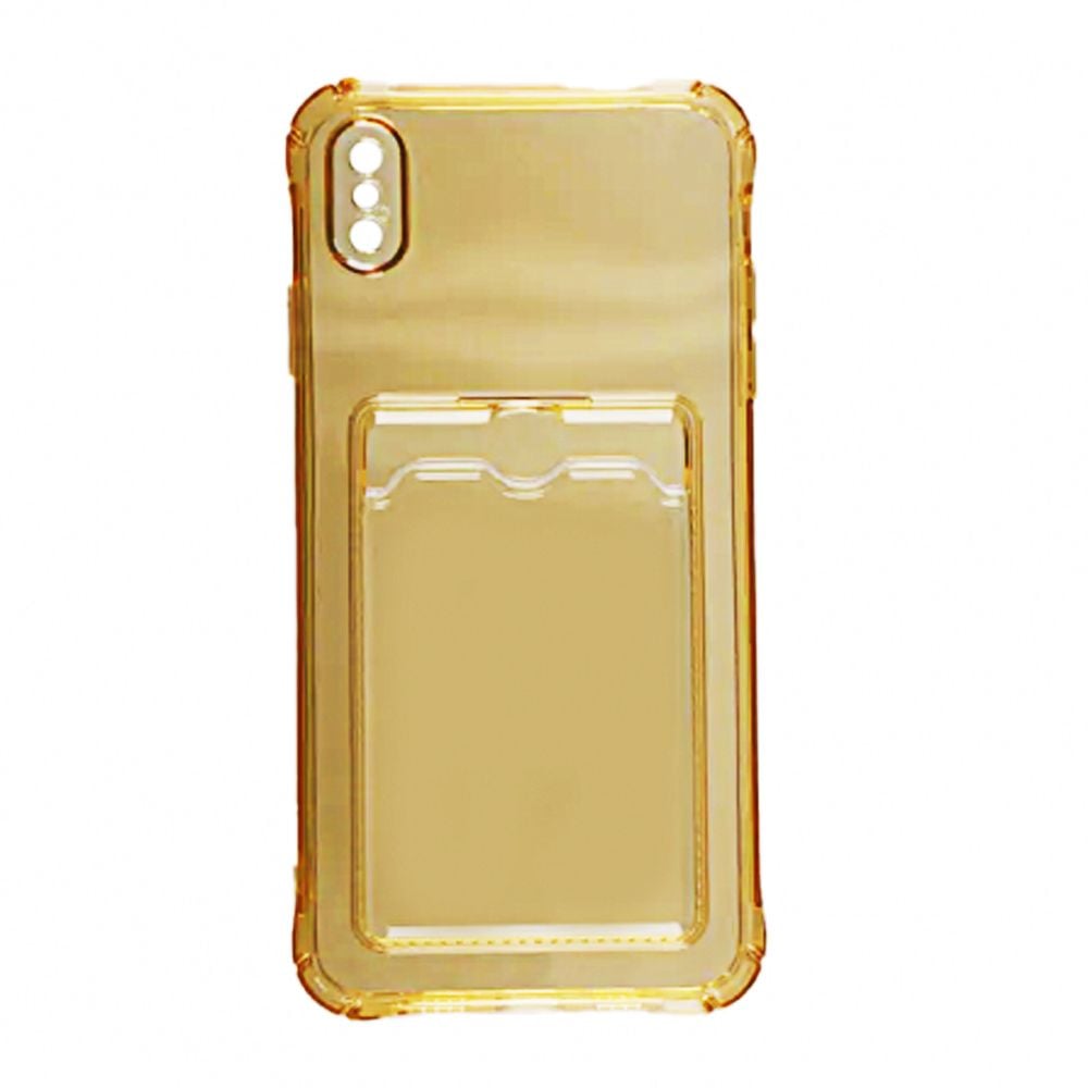 iPhone XS Max Stöttåligt Skal med Korthållare - Gul image 1