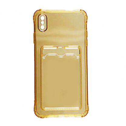 iPhone XS Max Stöttåligt Skal med Korthållare - Gul image 1