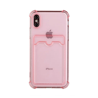 iPhone XS Max Stöttåligt Skal med Korthållare - Rosa image 1