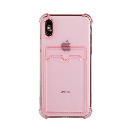 iPhone XS Max Stöttåligt Skal med Korthållare - Rosa image 1