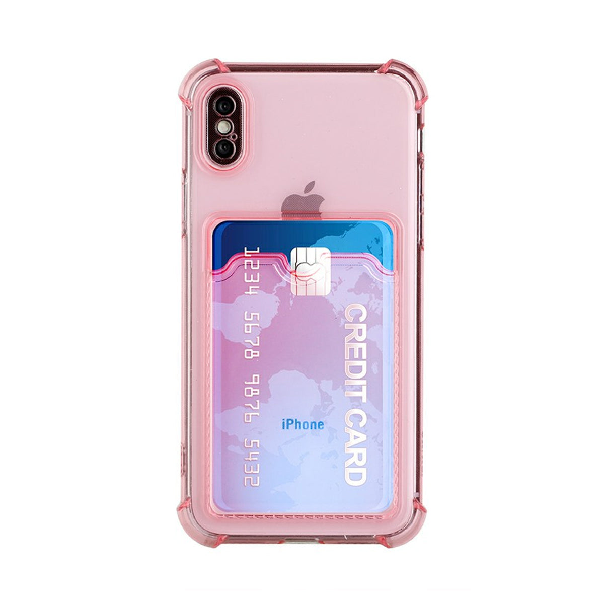 iPhone XS Max Stöttåligt Skal med Korthållare - Rosa image 2