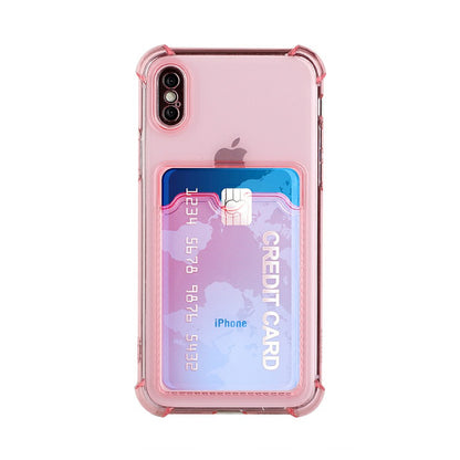 iPhone XS Max Stöttåligt Skal med Korthållare - Rosa image 2