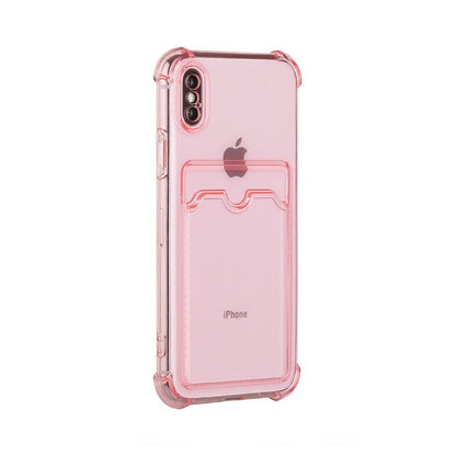 iPhone XS Max Stöttåligt Skal med Korthållare - Rosa image 3