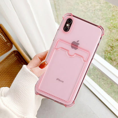 iPhone XS Max Stöttåligt Skal med Korthållare - Rosa image 5