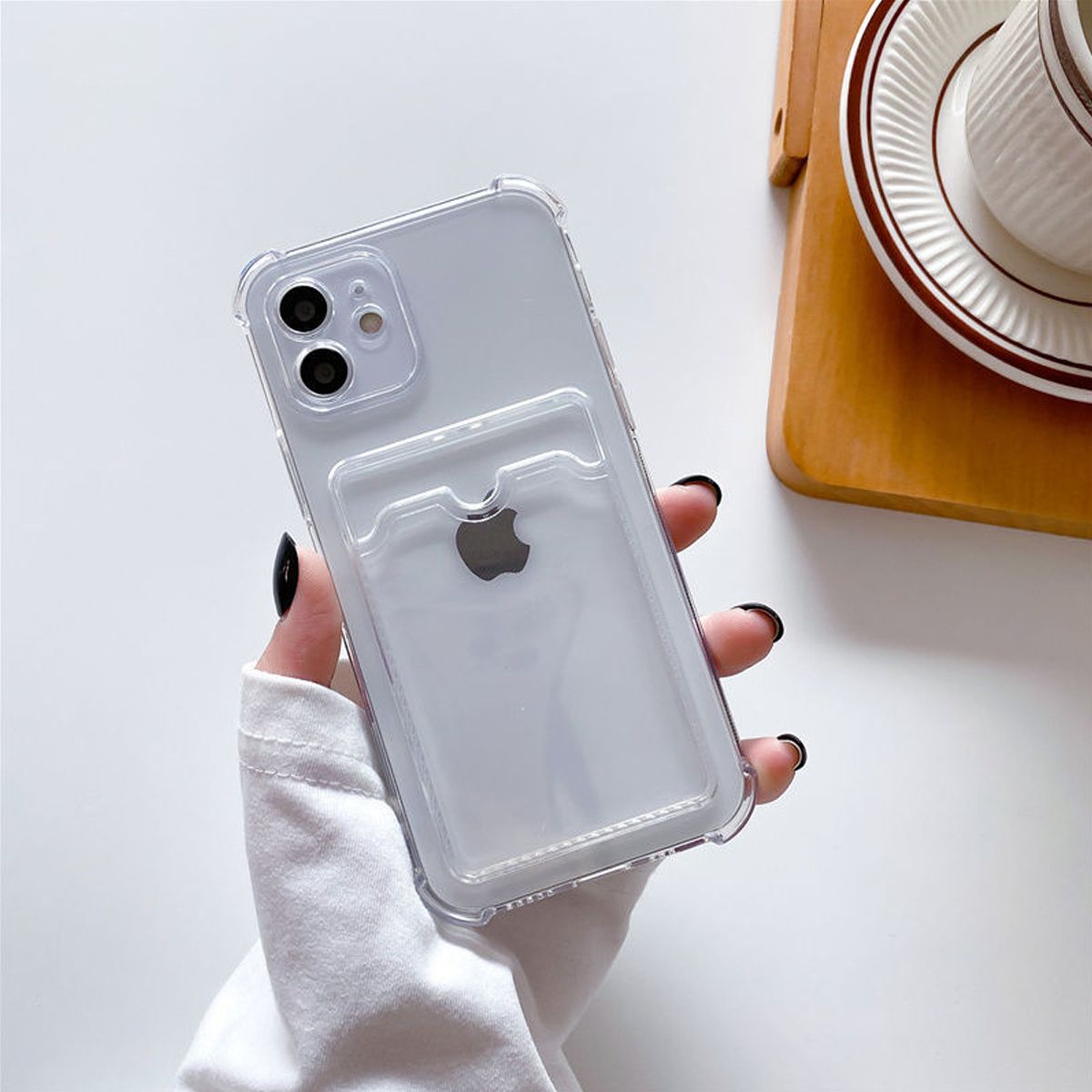 iPhone 11 Stöttåligt Skal med Korthållare - Transparent image 1