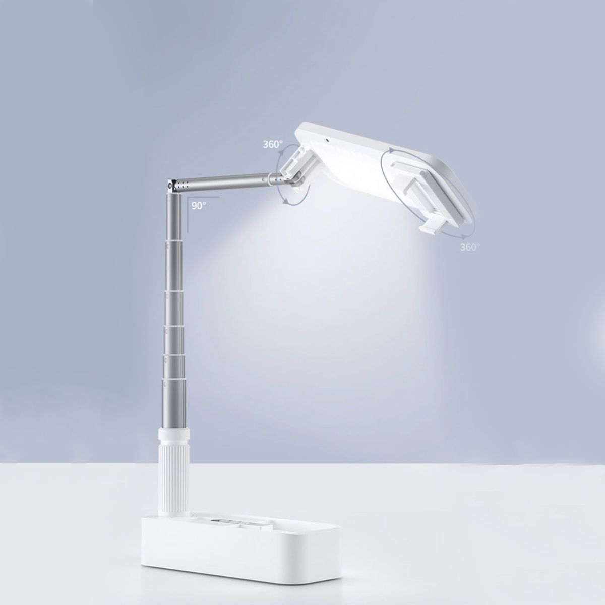 Portabel Stativ Mobiltelefon med Teleskopfunktion och Lampa image 4