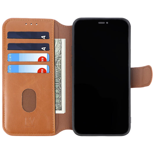 iPhone 12/12 Pro Plånboksfodral Extra Kortfack Rvelon - Guldbrun image 2