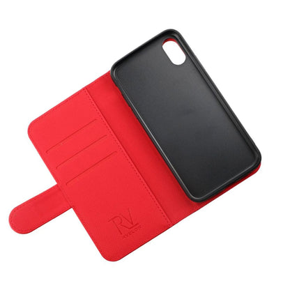 Rvelon Plånboksfodral Magnet för iPhone X och XS - Röd image 7