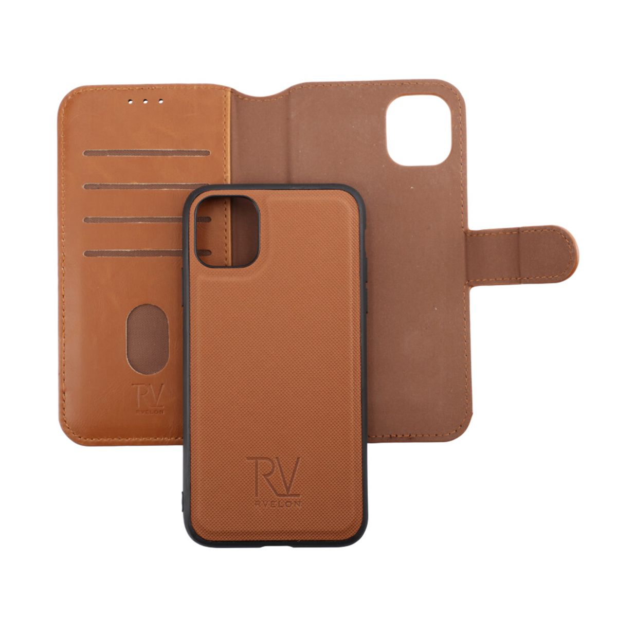 iPhone 11 Plånboksfodral Magnet Rvelon - Guldbrun image 8