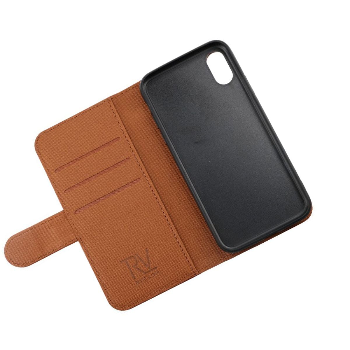 iPhone X/XS Plånboksfodral Magnet Rvelon - Guldbrun image 5