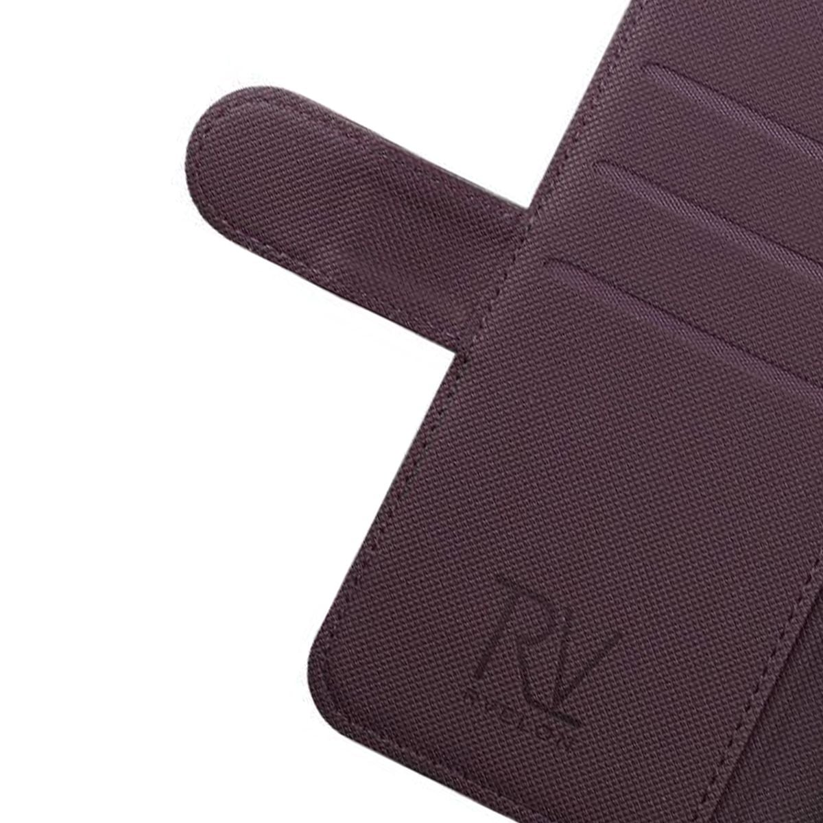 Rvelon Plånboksfodral Magnet för iPhone X och XS - Mörklila image 5